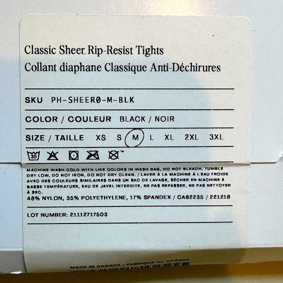 NWT❗️Sheertex Classic Sheer Black Tights SZ M - Picture 2 of 3